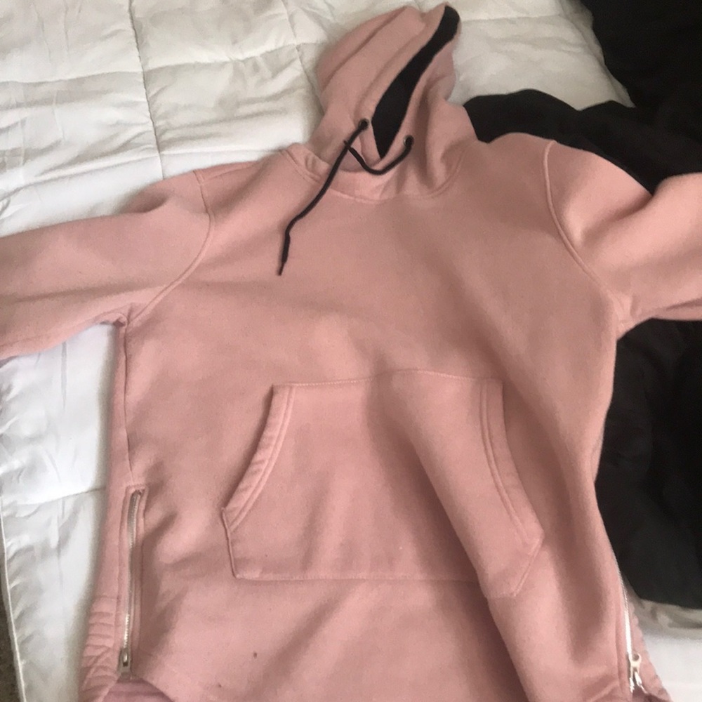 Pink Hoodie with extended bottom